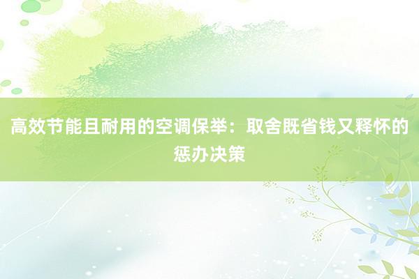 高效节能且耐用的空调保举：取舍既省钱又释怀的惩办决策